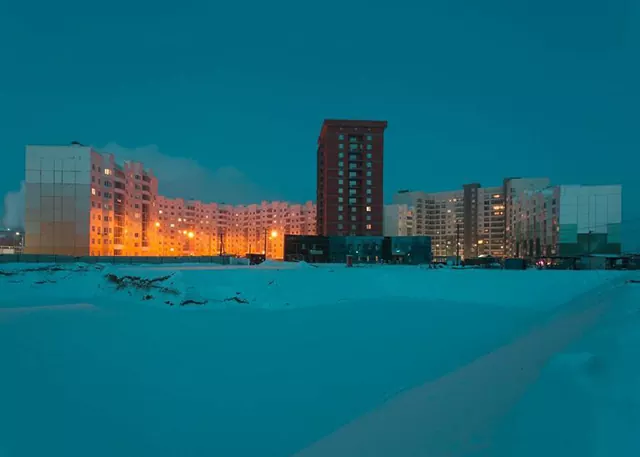 西伯利亚 萨哈 漫长的冬季 城市广场