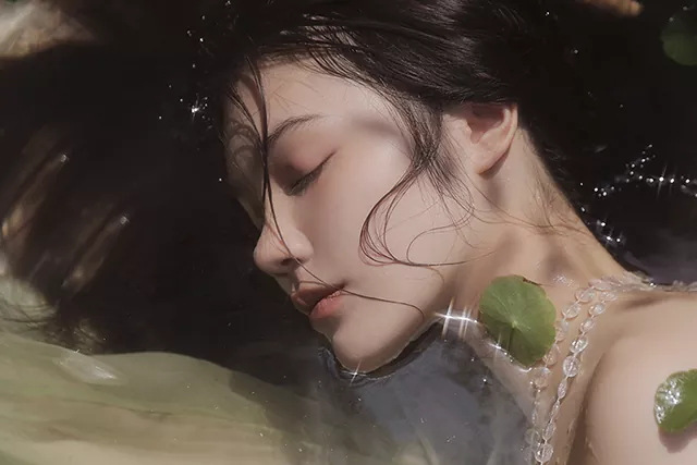 性感的 优雅的 年轻女子写真照片